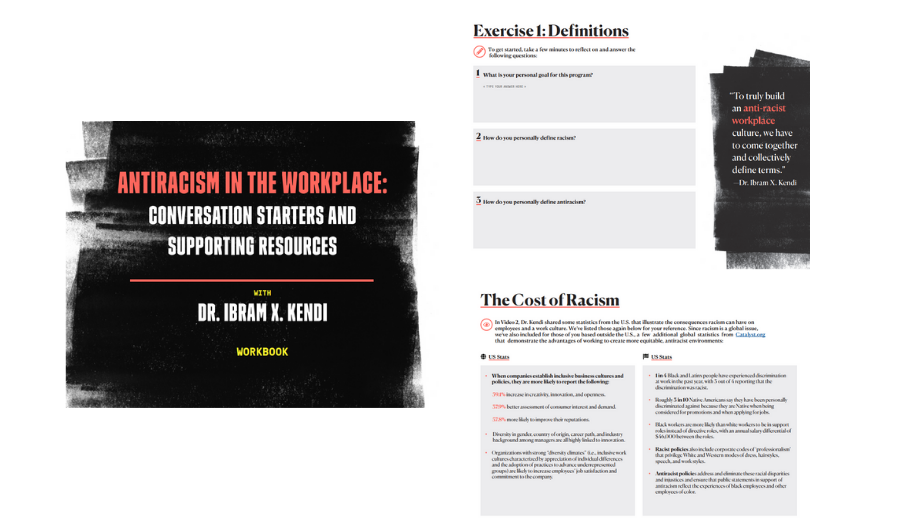 Pages from the Antiracism in the Workplace Workbook